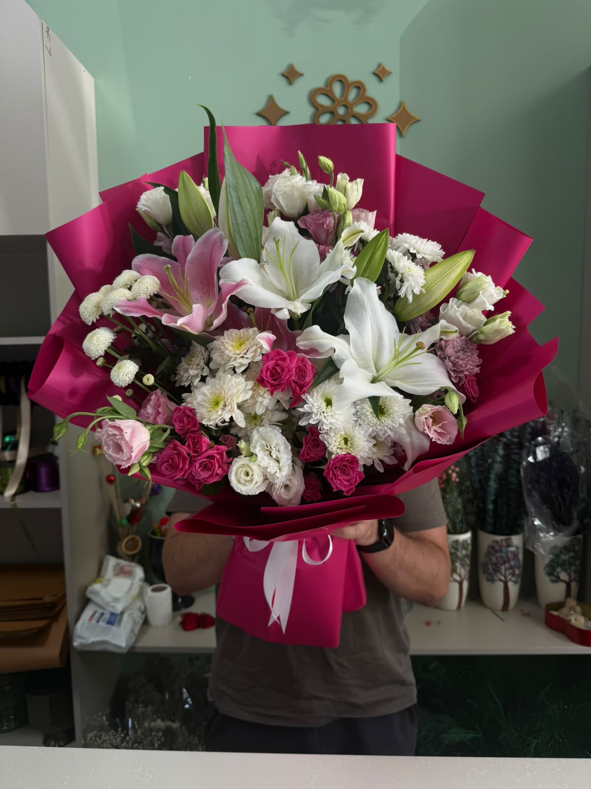 Lilyum-Gül Karışık Buket
